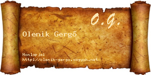 Olenik Gergő névjegykártya